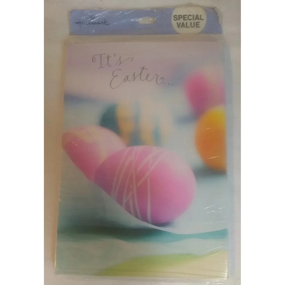 Easter Cards 1 Pkg 6 Cards Envelopes Easter Eggs Bright Hallmark NEW‎